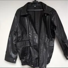 フェイクレザージャケット ブラック メンズ レディース