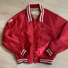 USED 赤 刺繍ナイロンジャケット