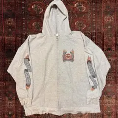 00s ハーレーダビッドソン フレイム ジップパーカー グレー 灰色 XL