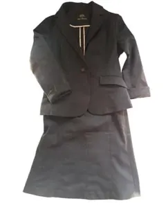 レディーススーツ　スカートセットアップ　ネイビー　（サイズ1（S））