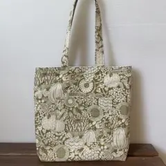 花柄トートバッグ オリーブグリーン