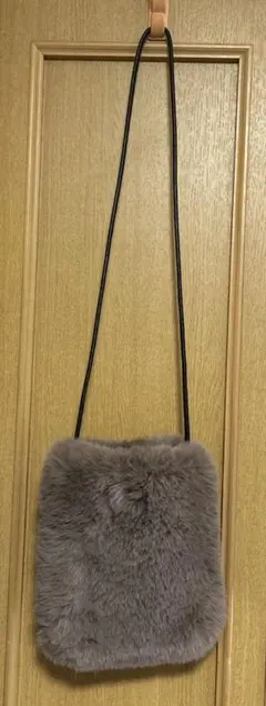 グレー ファー ショルダーバッグ