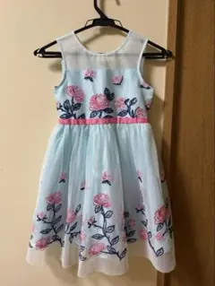 フォーマルドレス 水色 花柄刺繍　サイス6　120