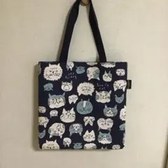 猫の顔プリント トートバッグ