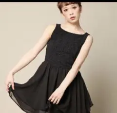 snidel レース切替シフォンワンピース