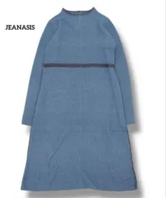 極美品　JEANASIS ラインシシュウフレアワンピース
