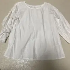 ホワイトフリル袖長袖ブラウス　140