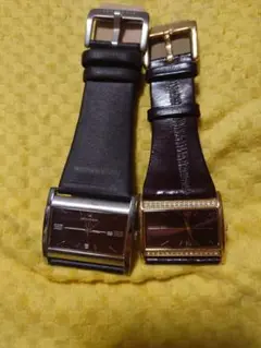 値下げ☆ARMAND BASI ブラウンレザーバンド時計 2点セット☆美品