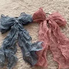 シフォンリボンヘアアクセサリー2色セット