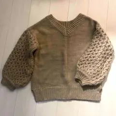 chico 袖ケーブル2wayニットプルオーバー