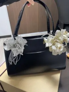 SAKAI ブラックフォーマルバッグ 花飾り付き