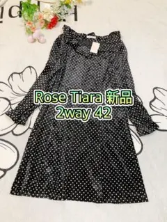 新品Rose Tiaraローズティアラドット柄2way ロングワンピースベロア調