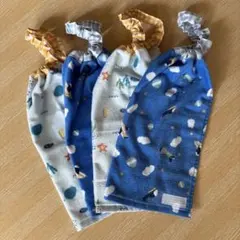 ハンドメイド　おりこうエプロンタオル　4枚セット　海の生き物　乗り物　飛行機