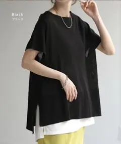 値下げ‼️即購入⭕️美品　HUG.U サマーニット 半袖トップス ブラックのサムネイル