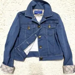 バーバリーブルーレーベル デニムジャケット 金ボタン　ノバチェック　ジージャン