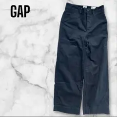 訳アリ！【GAP】 ハイライズ ワイドレッグ クロップパンツ ブラック