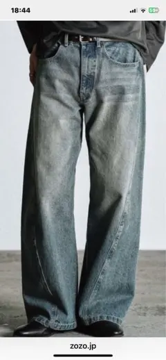 WYM ワイドデニムパンツ ライトブルー