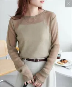 新品タグ付 Discort ラメシアーT グレージュ
