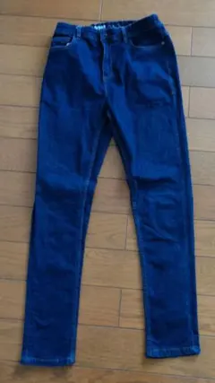 ダークブルー スキニージーンズ ゴムウエスト