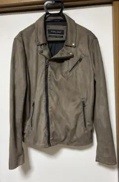 ZARA MAN ダブルライダース L フェイク スウェード ジャケット