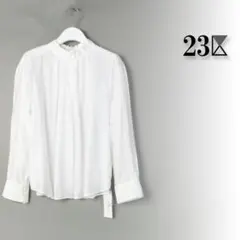 165 新品 23区 TRオーガンジー 2WAY ボウタイブラウス 38のサムネイル