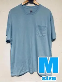 GILDAN ギルダン 6oz ポケT M ライトブルー ポケット Tシャツ