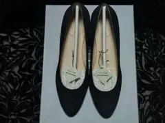 コールハーン　スエード　ウェッジソール　黒