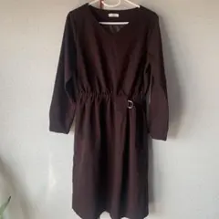 最終値下げ　a.v.v ダークブラウン 長袖ワンピース