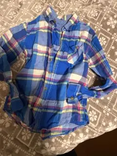 ユニクロ フランネルチェックシャツ 150 ブルー系