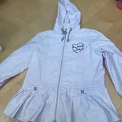 薄いパープル フレアジャケット フード付き