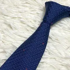 【タグ付き】CHANEL ネイビー　ネクタイ　ジャガード　ココマーク