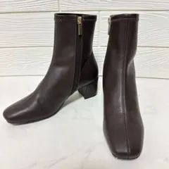 LE TALON 5cmスクエアフィットショートブーツ ブラウン M 箱付き
