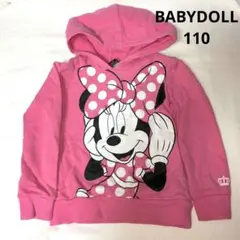 ベビド ミニーマウス プリント パーカー トレーナー ピンク