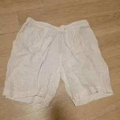 ホワイトリネンショートパンツ
