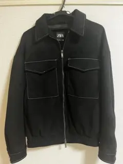 ZARA 黒 ジップアップジャケット