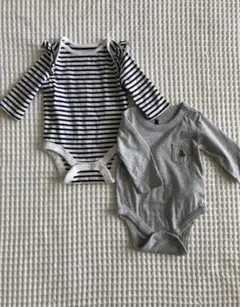 GAP新生児長袖ロンパース50-60cmオーガニックコットン2点セット