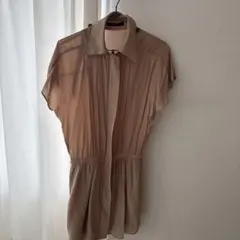 VICKY ベージュ シフォン半袖シャツのサムネイル