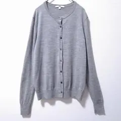 UNIQLO メリノクルーネックカーディガン グレー Lサイズ