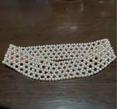 パール編み込みチョーカー ピンク