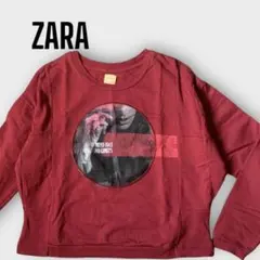 ザラ ZARA　TRAFALUC 長袖Ｔシャツ　赤色　ザラ　ロンＴ