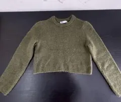 ZARA オリーブグリーン クロップドセーター Mサイズ