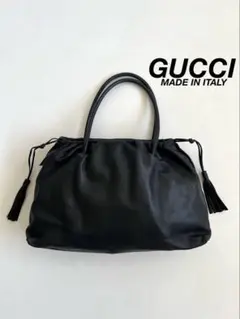 GUCCI FRINGE TASSEL LEATHER SHOULDER BAG