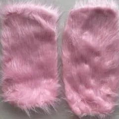 ピンクファーレッグウォーマー