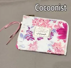 Cocoonist ティッシュポーチ 花柄 リボンチャーム付 L型ファスナー