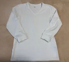 極暖ヒートテックコットンVネックT 9分袖 白 S