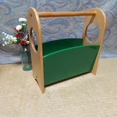 昭和レトロ 昭和ポップ 川口工器 マガジンラック 木製 グリーン 懐かしい～！のサムネイル