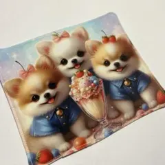 ハンドメイド♡タオルハンカチ(ポメラニアン) - メルカリ