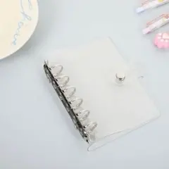 【大人気】シール帳 リフィル10枚付き シルバー バインダー A7 6穴 クリア