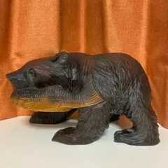 木製クマの彫刻 魚付き - メルカリ