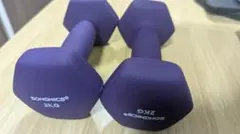 SONGMICS ダンベル 2kg 2個セット パープル